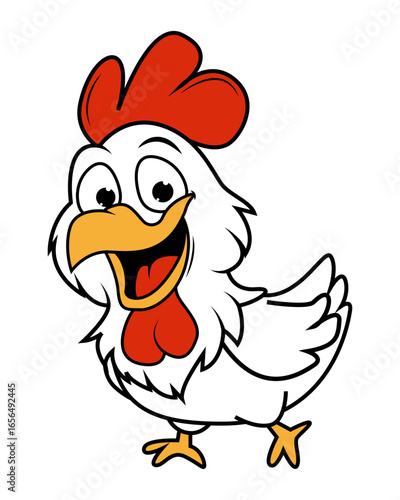 cute chiken animal cartoon illustration