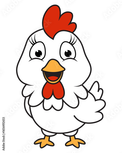 cute chiken animal cartoon illustration
