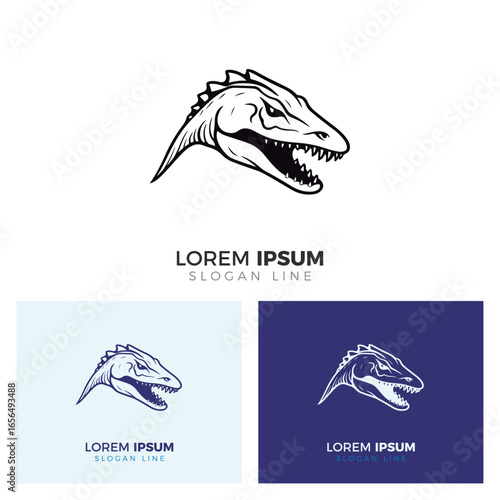 Frilled Shark Simple Logo Design.