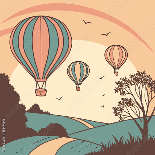 hot air balloon in the sky