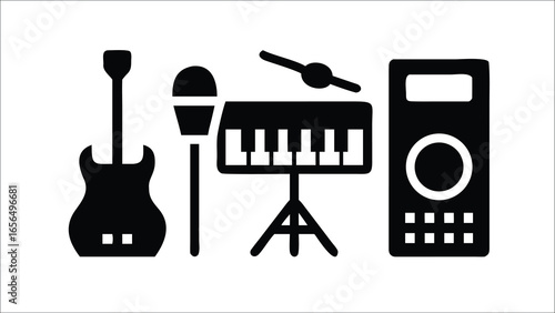 Black make up brush vector icons and tools silhouettes collection