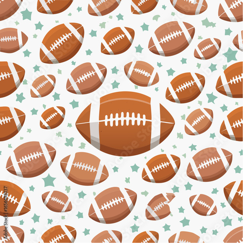 Vector pattern design oval ball in sports american football popular sport competition to find winner