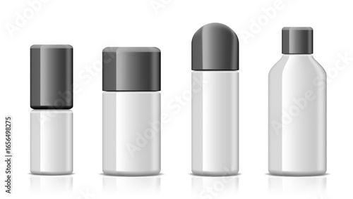 Clear White Cosmetic Products Bottles Or Tubes Set