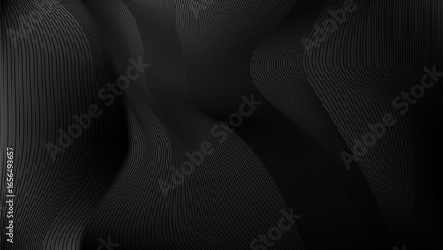 Black Wavy Lines Abstract Pattern Background Design