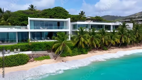 Wallpaper Mural Modern beachfront villa with tropical landscaping Torontodigital.ca