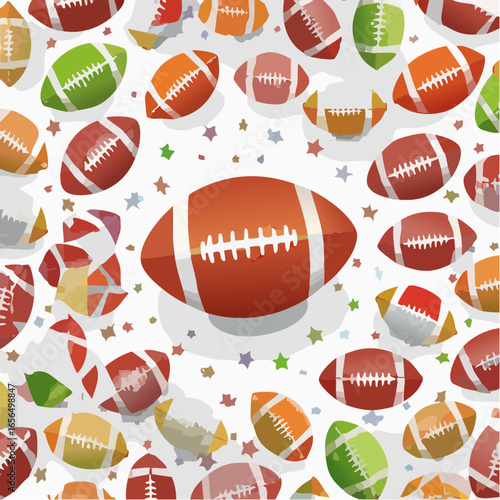 Vector pattern design oval ball in sports american football popular sport competition to find winner