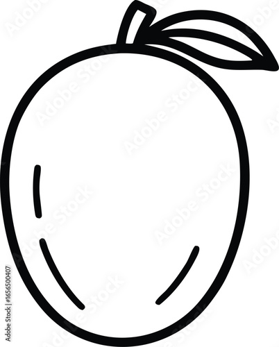 Black and White Mango Clipart