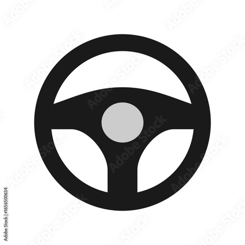 Simple Car Steering Wheel Icon