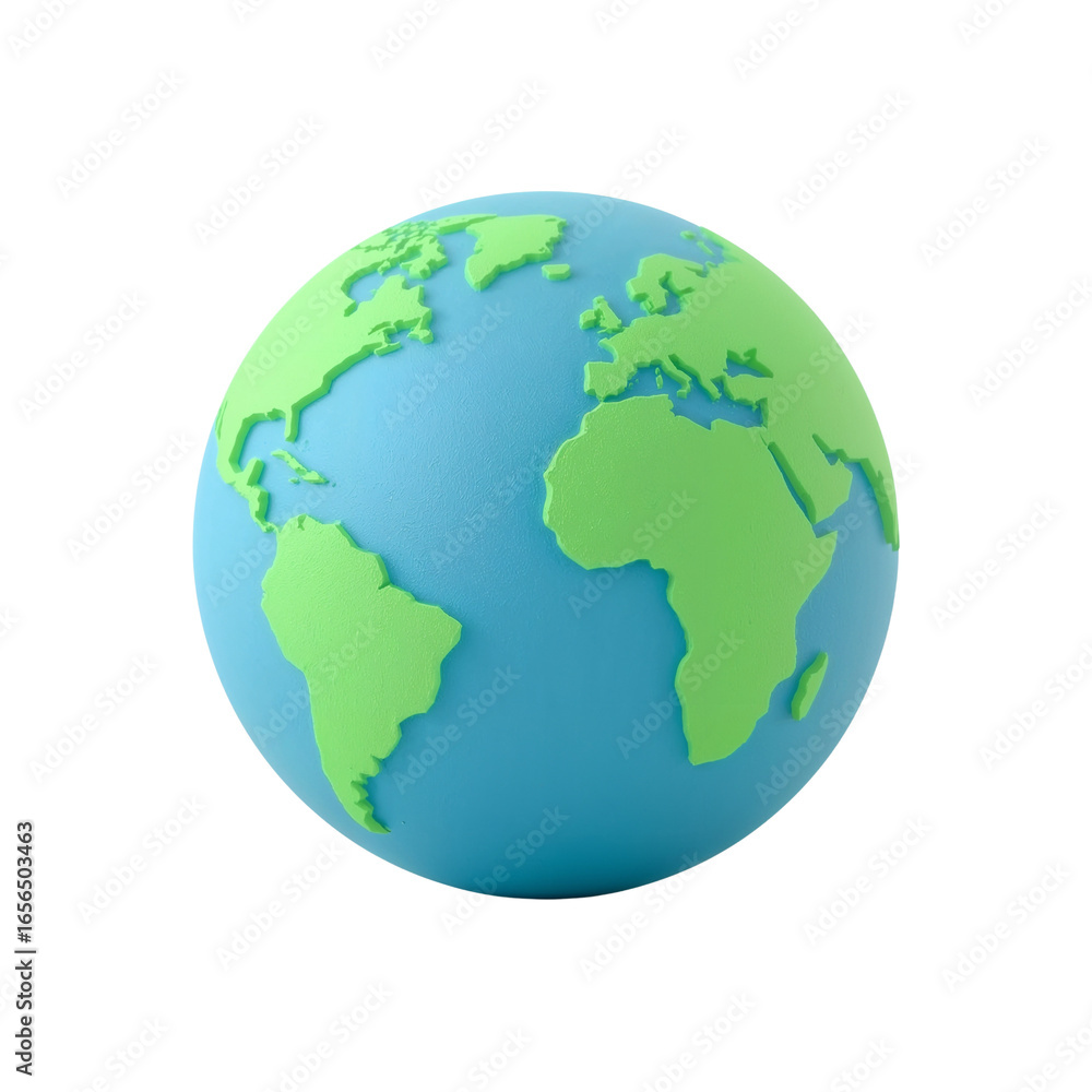 Three-dimensional Earth globe with raised continents ideal for graphics and presentations with a Three-dimensional Earth globe with raised continents ideal for graphics and presentations with a