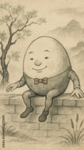Whimsical egg character illustration
