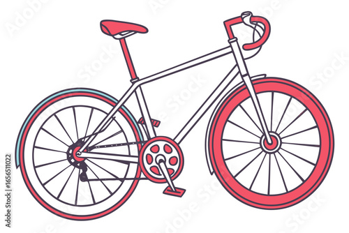 Red and white bicycle
