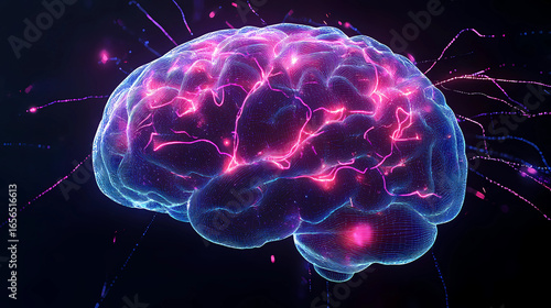 glowing visualization of the human brain