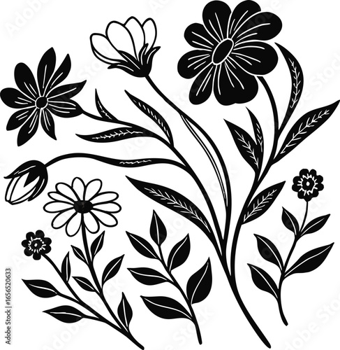 Hand-Drawn Wildflower and Botanical Elements Collection