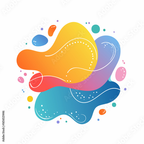 Abstract blotch shape. Liquid shape elements. Set of modern graphic elements. Fluid dynamical colored forms banner.