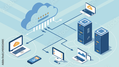Cloud Computing Network with Laptops Servers and Mobile Devices