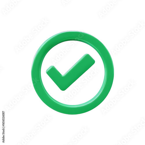 Free Download A shining emerald checkmark confirms success against a black void on transparent background - GFXLoad