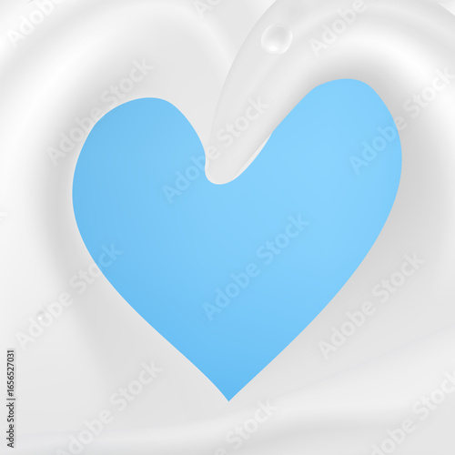 Abstract Milk Waves With Heart Shape Splash