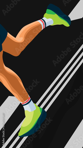 Close-up of Runner's Legs on a Track