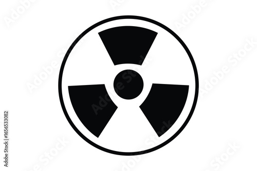 Radioactive Icon, radiation warning sign. Radioactive symbol warning caution sign icon.