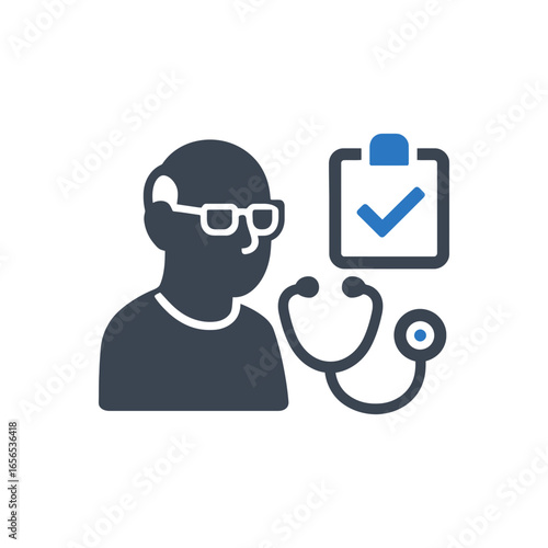 Senior Citizen Health Icon Isolated On White Background