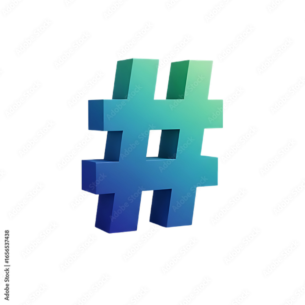 Obraz premium 3D Hashtag Symbol Icon