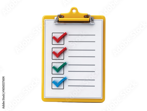  Clipboard Checklist  Icon 3D isolated on transparent background, Clipart png