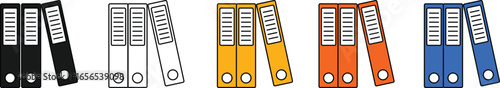 Document Archive vector icons set on a transparent background