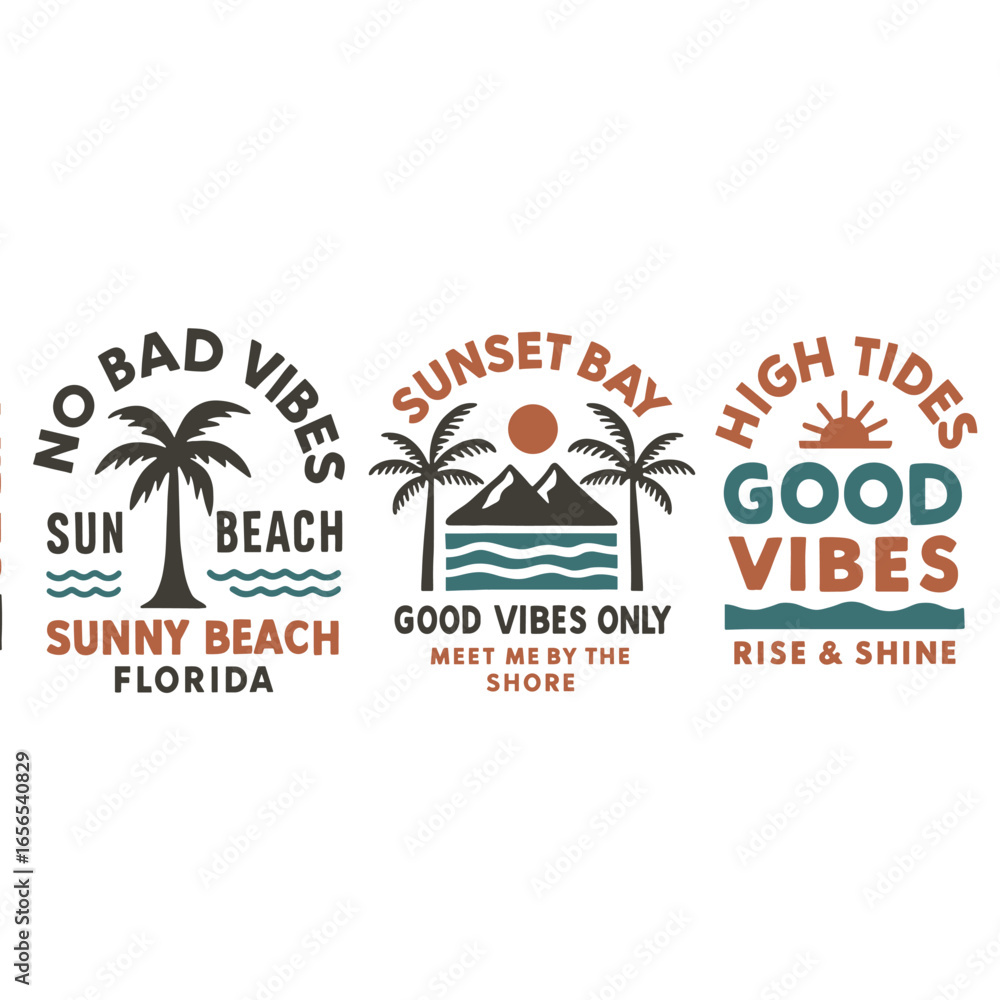 Fototapeta premium Sunset Beach modern abstract art. Summer vibes artwork. Surf club design. Sunshine paradise graphic print design. Ocean abstract wave. Here comes the sun. 