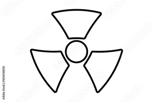 Radioactive Icon, radiation warning sign. Radioactive symbol warning caution sign icon.