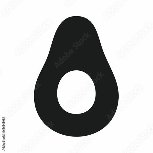 Avocado Silhouette Simple Shape Black and white Healthy eating high quality professional