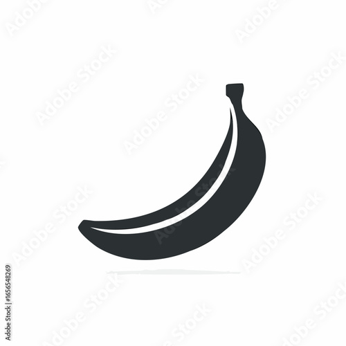 Banana Simple silhouette single fruit healthy eating tropical food isolated on white freshness high quality professional