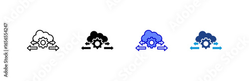 Elastic icon set multiple style collection