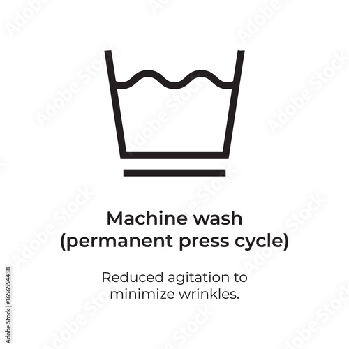 Clothing care icon machine wash permanent press