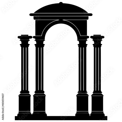Arch with pillars vector silhouette