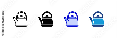 Kettle icon set multiple style collection