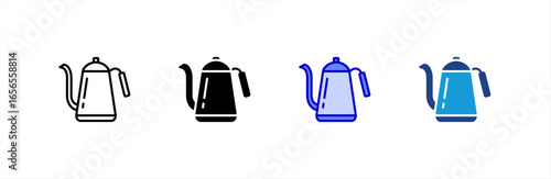 Kettle icon set multiple style collection
