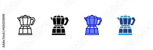 Moka Pot icon set multiple style collection