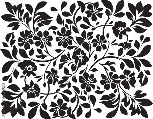 laser cut floral seamless pattern featuring elegant roses and delicate leaves
