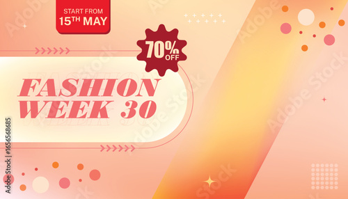 Trendy fashion week banner design with modern typography and abstract pink background. for fashion shows, events, promotions, and social media marketing.