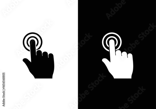 Touch Control Icon: A clean, graphic rendering of a human hand interacting with a touch interface. This simple illustration speaks volumes about the modern digital experience.