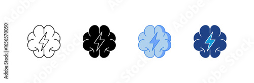 Brainstorm icon set multiple style collection