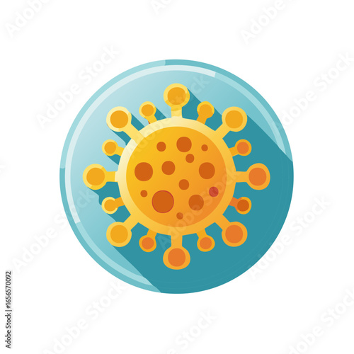 Microscopic virus vector illustration, dangerous infection causing pandemic, with viral spikes