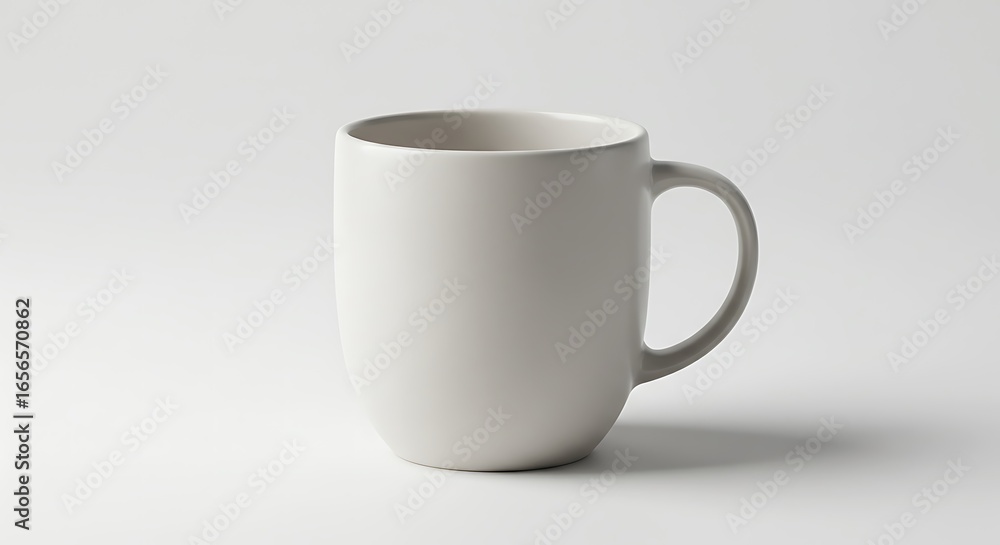 Minimalist Gray Mug on White Background Minimalist Gray Mug on White Background