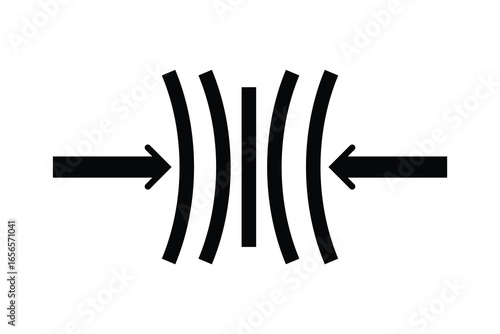 Compress arrow icon, black elasticity arrow icon.