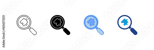 Search Solution icon set multiple style collection