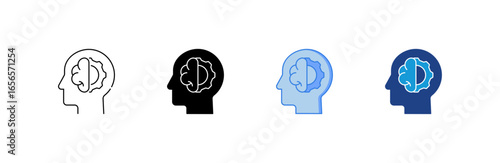 Brainstorm icon set multiple style collection