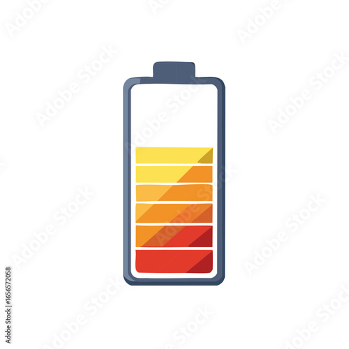 Stylized Low Battery Indicator Energy Level Device Power Graphic Illustration