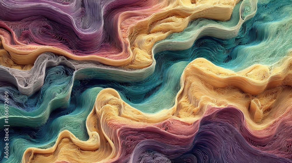 Fototapeta premium layered abstract colorful landscape