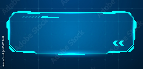 Lower third blue or text box futuristic vector
