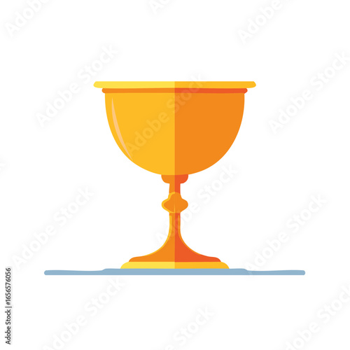 Golden Chalice: Vintage vector illustration of the Holy Grail  or a tournament winner's trophy